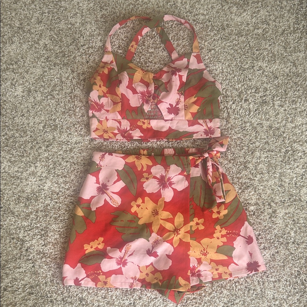 Floral Women’s Small 2 Piece Skort Set